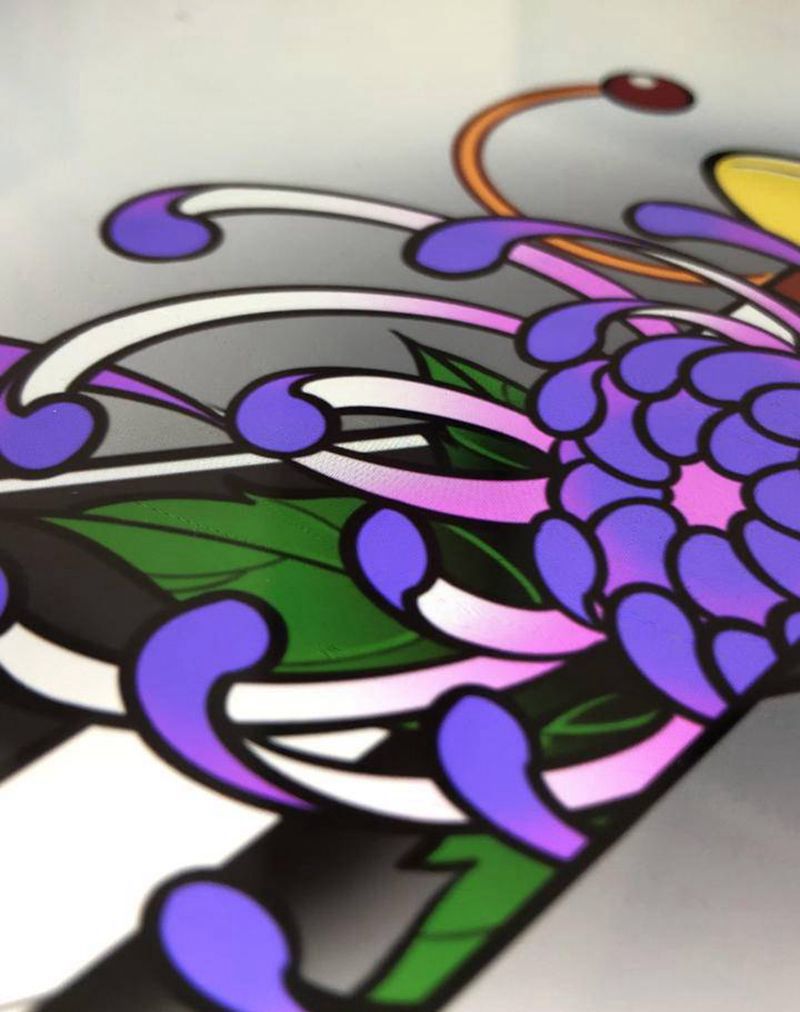 菊与刀纹身图片_手臂腿部老传统纹身图案