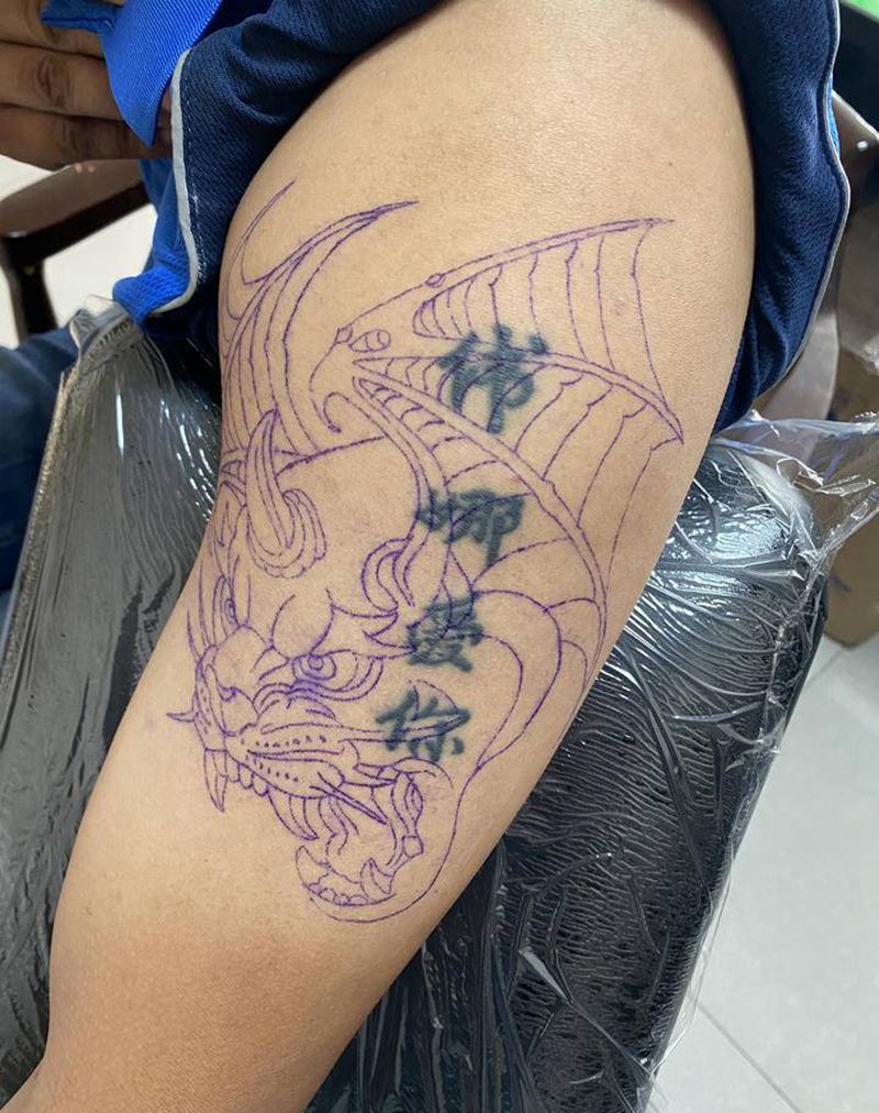 遮盖过程纹身图片_手臂Old School纹身图案