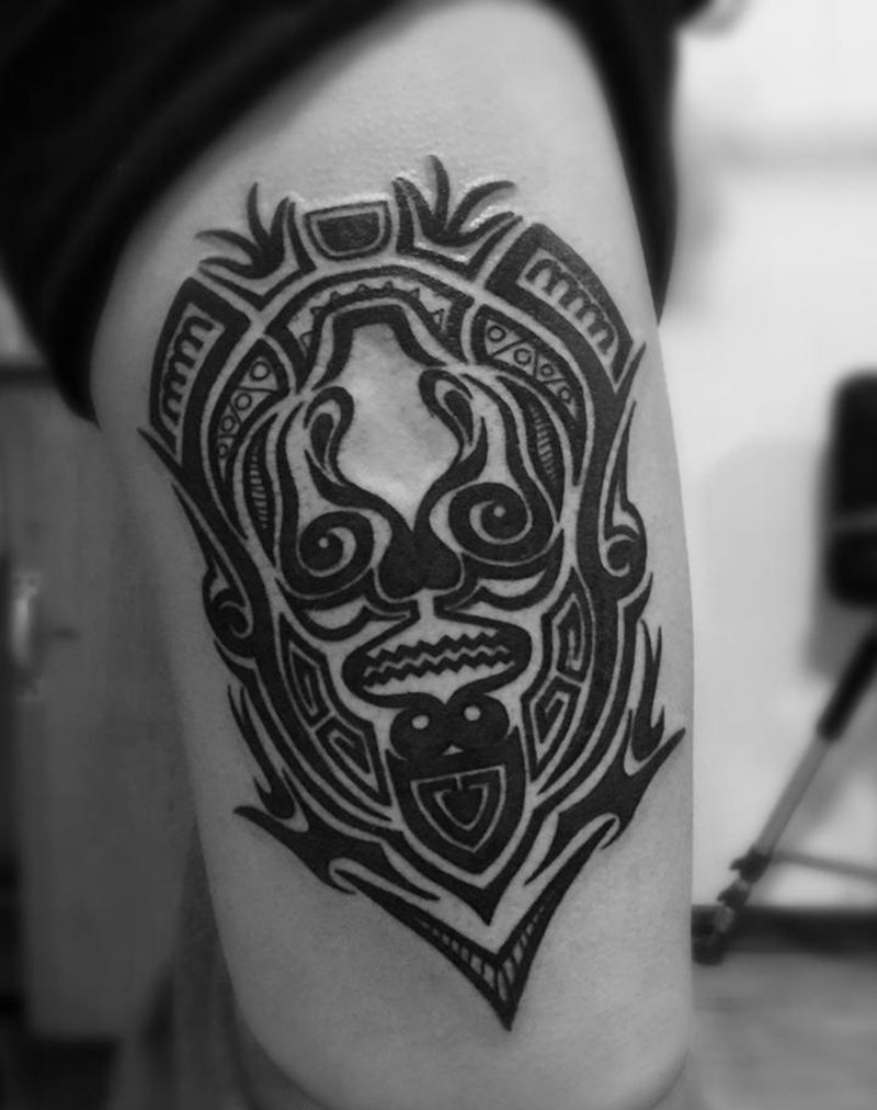 图腾纹身图片_成品腿部图腾纹身图案