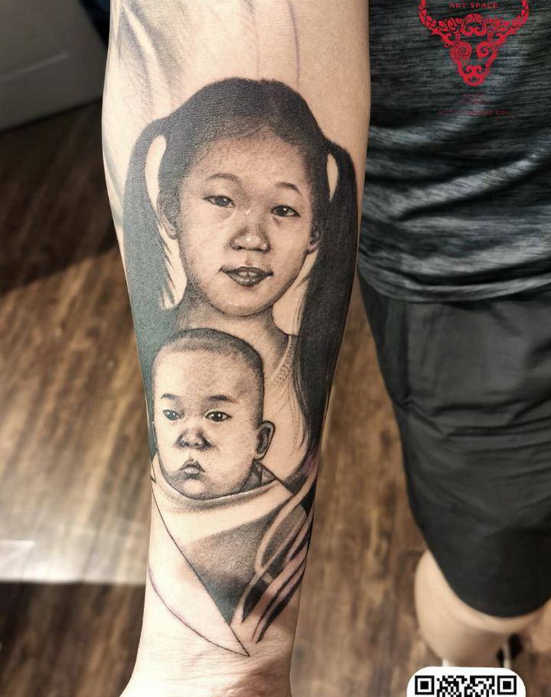 肖像纹身图片_手臂欧美写实纹身图案