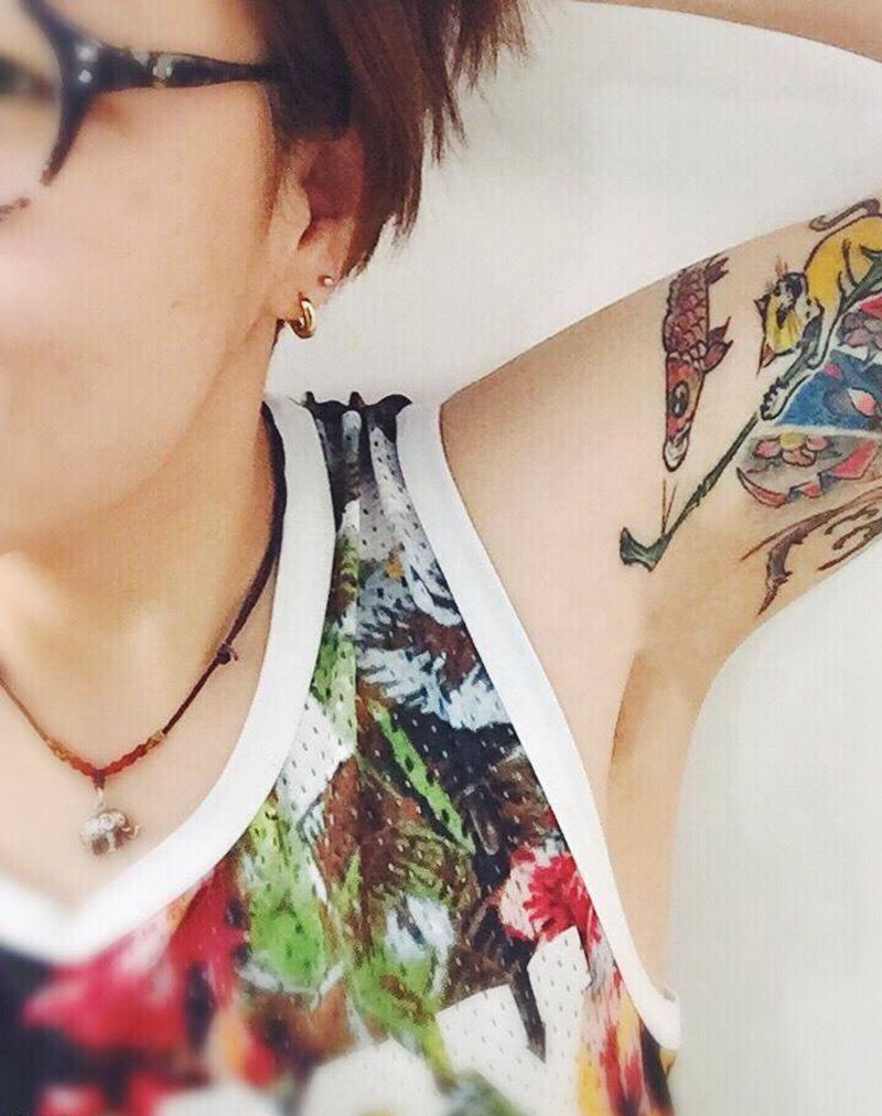 买家秀纹身图片_成品手臂传统清新字符动物植物静物原创纹身图案