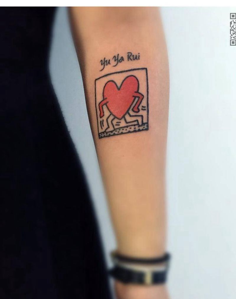 奔跑心纹身图片_成品手臂清新原创静物纹身图案