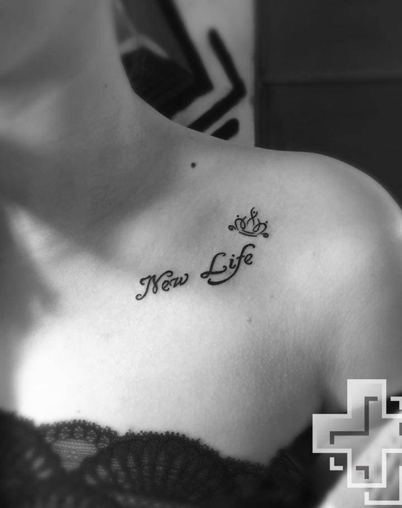 小清新字体纹身图片_成品肩部手臂清新字符纹身图案