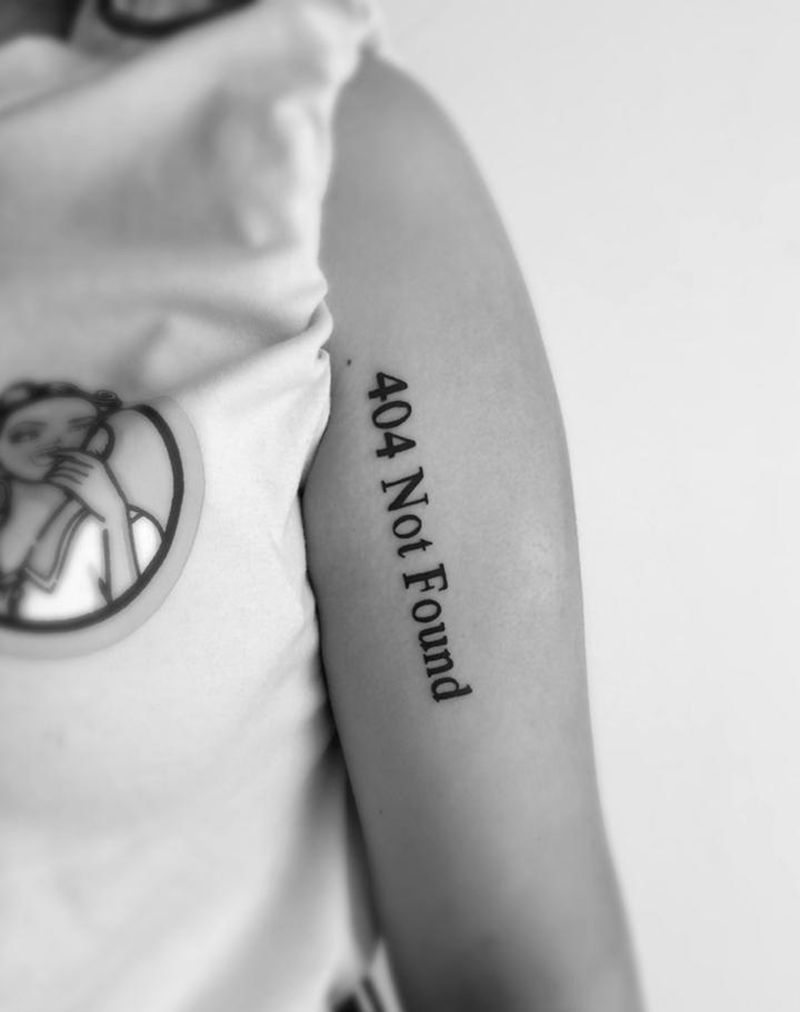 404纹身图片_成品手臂清新字符图腾纹身图案