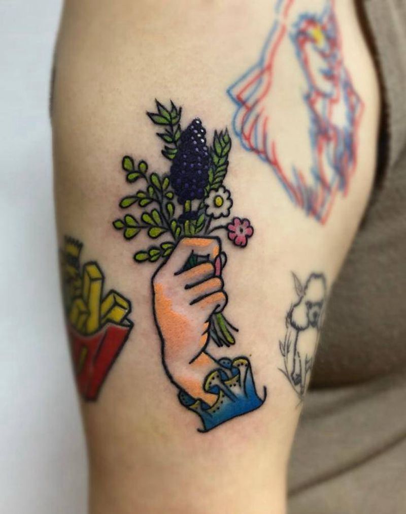 补个色纹身图片_手臂Old School纹身图案