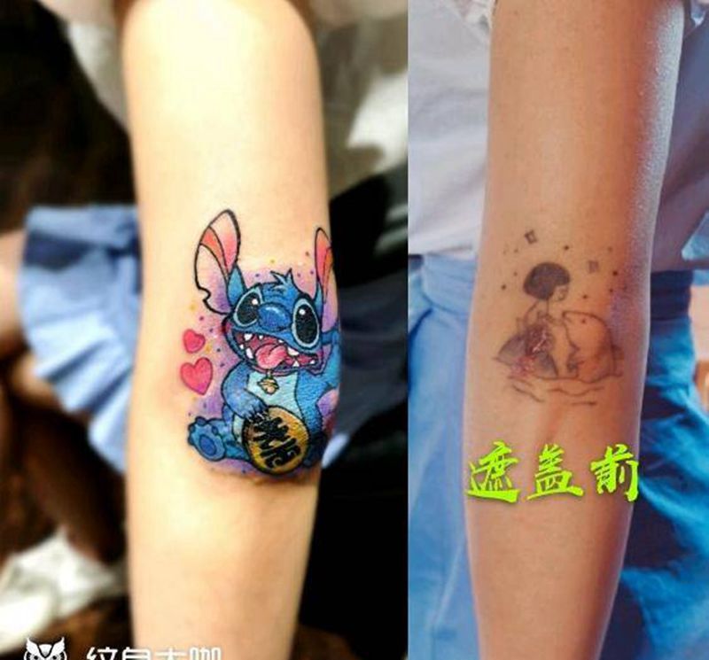 史迪仔纹身图片_手臂New School纹身图案