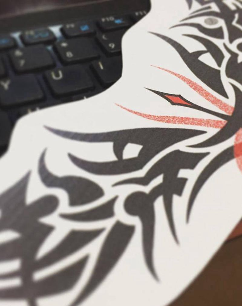 图腾纹身图片_手稿胸部腹部腰部清新图腾原创纹身图案