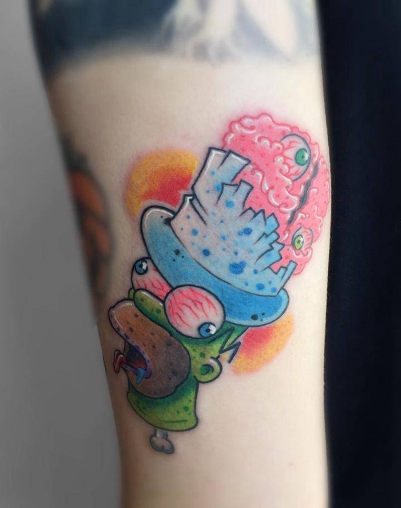 辛普森纹身图片_成品手臂欧美清新原创纹身图案