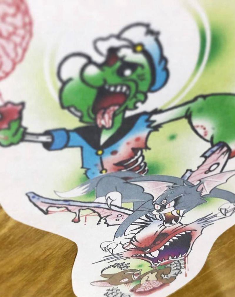 卡通人物纹身图片_手臂New School纹身图案