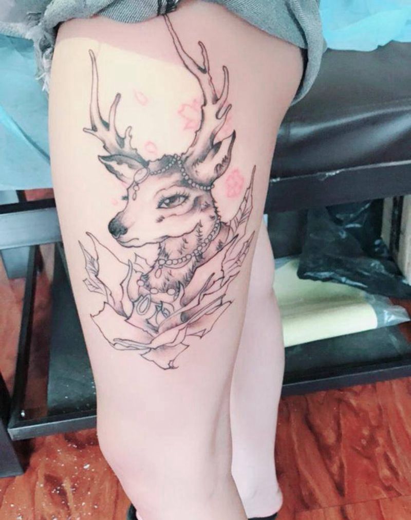 小鹿纹身图片