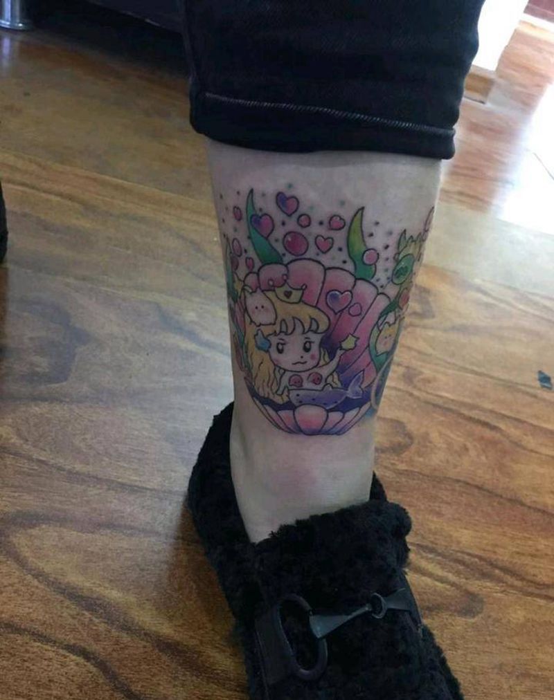 卡通纹身图片_脚部腿部Old SchoolNew School纹身图案