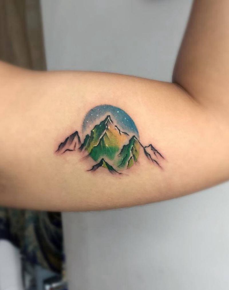 山盟纹身图片_手臂New School纹身图案