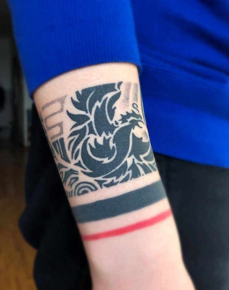 腕环图腾纹身图片_手臂图腾点刺纹身图案