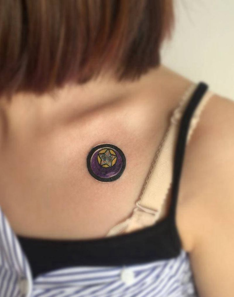 遮盖纹身纹身图片_成品胸部欧美清新静物原创纹身图案