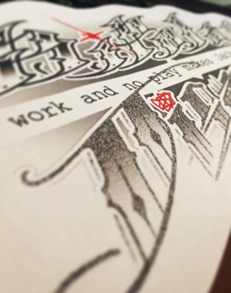 字体设计纹身图片_手稿手臂欧美清新字符图腾原创纹身图案