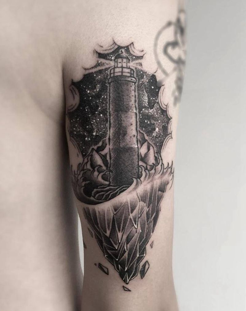 世界尽头纹身图片_手臂New School点刺纹身图案