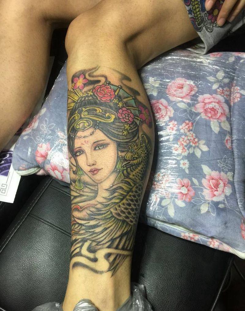 艺伎纹身图片