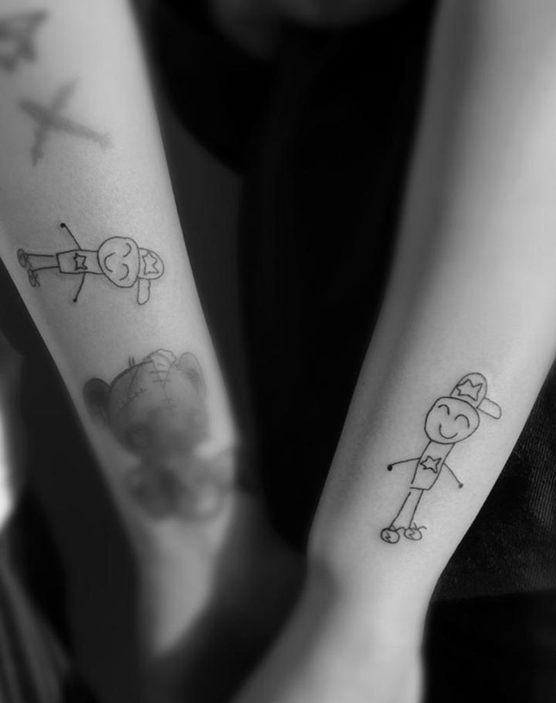 小卡通纹身图片_成品手臂清新图腾纹身图案