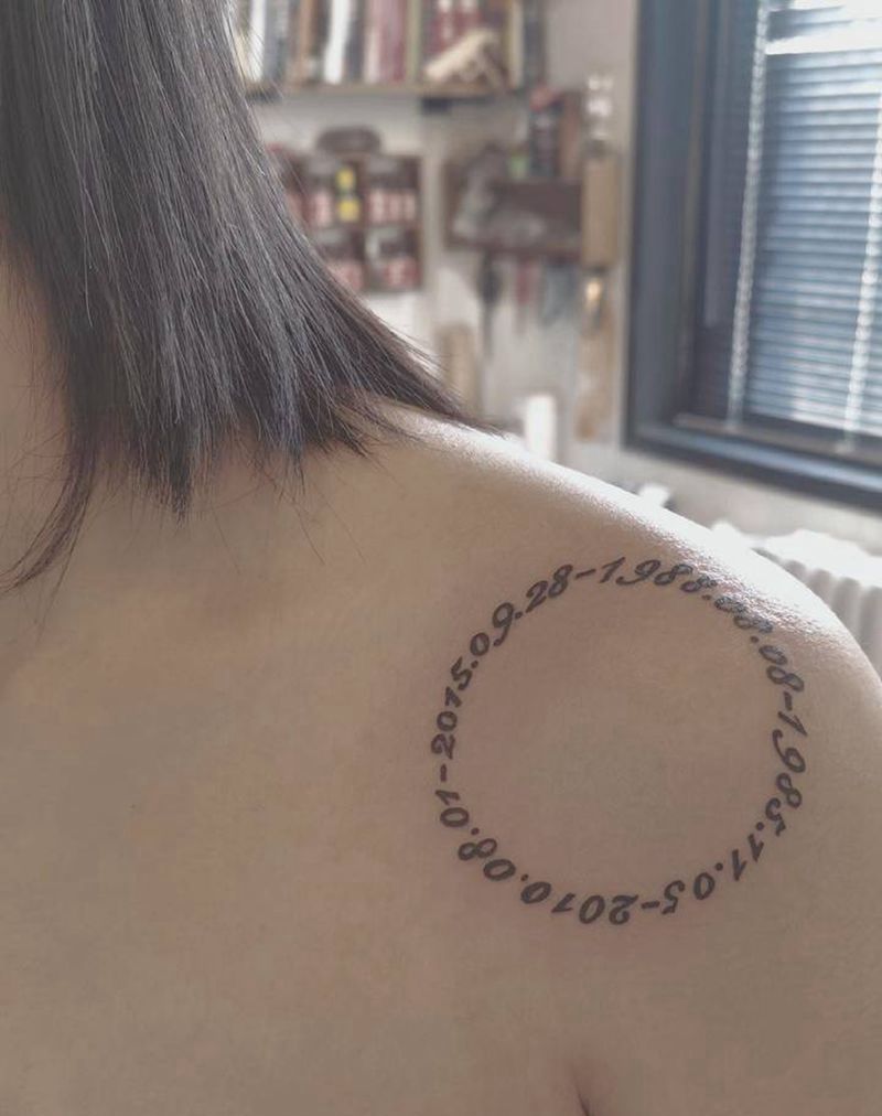 生日纹身图片_肩部纹身图案