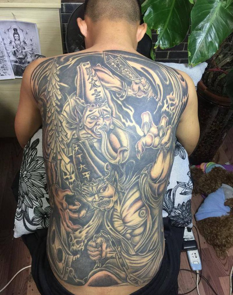 黑白无常纹身图片