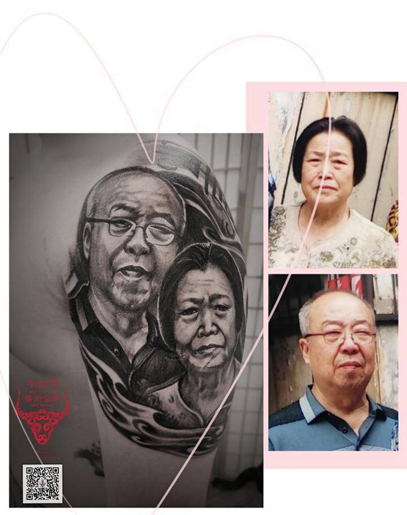 素描肖像纹身图片_手臂欧美写实纹身图案