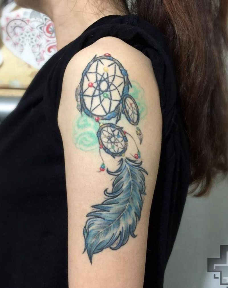 捕梦网纹身图片_成品手臂欧美静物原创纹身图案