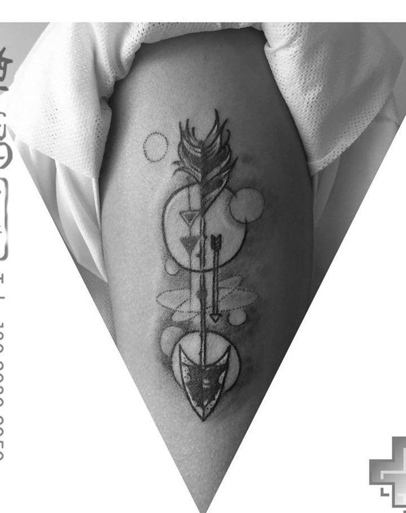 各种元素混搭纹身图片_成品手臂清新几何图腾纹身图案