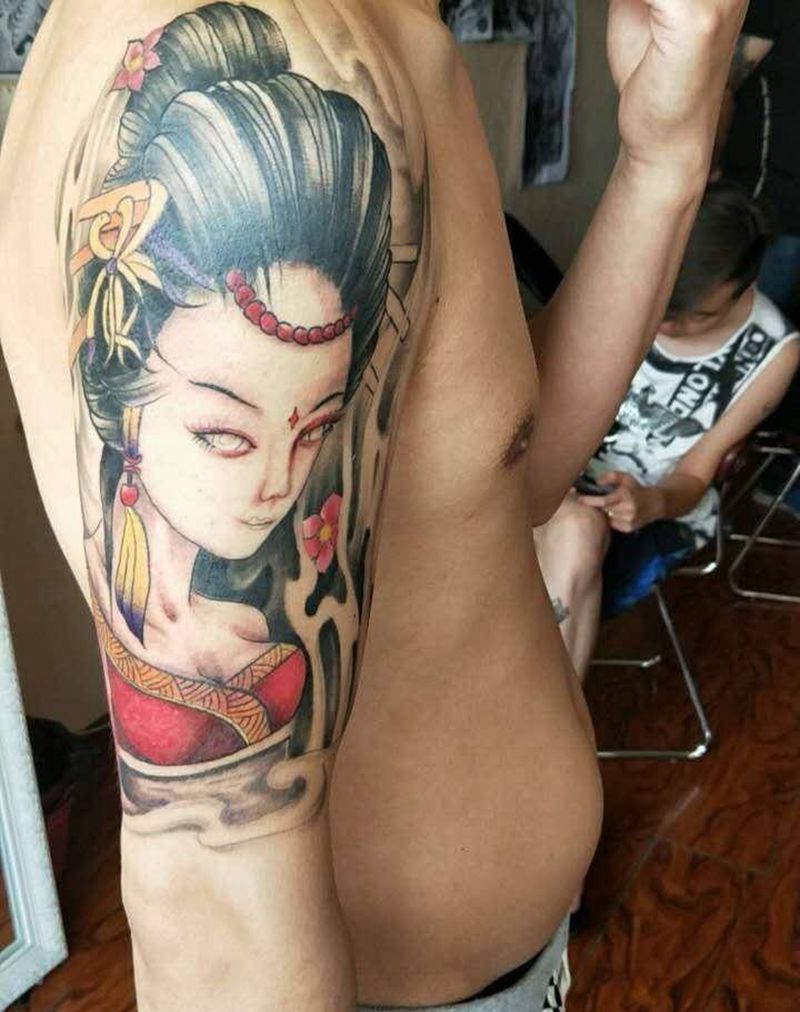 艺妓纹身图片