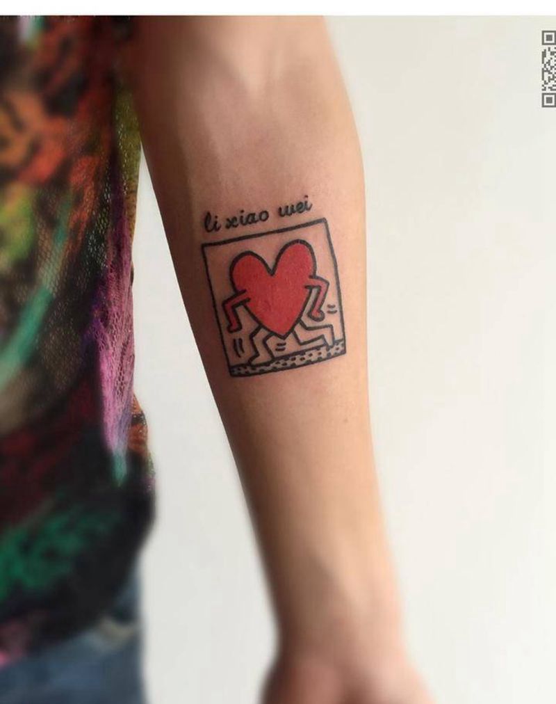 奔跑心纹身图片_成品手臂清新欧美纹身图案