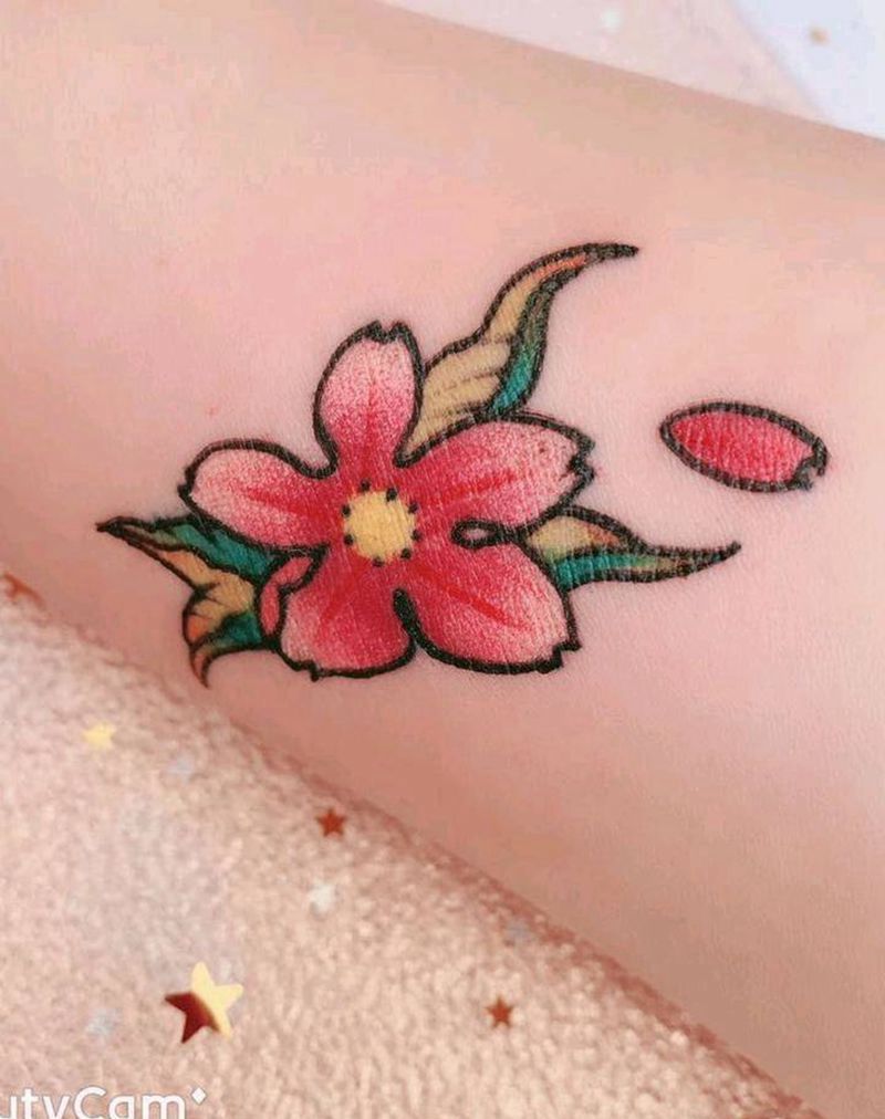 樱花纹身图片_手部手臂几何纹身图案