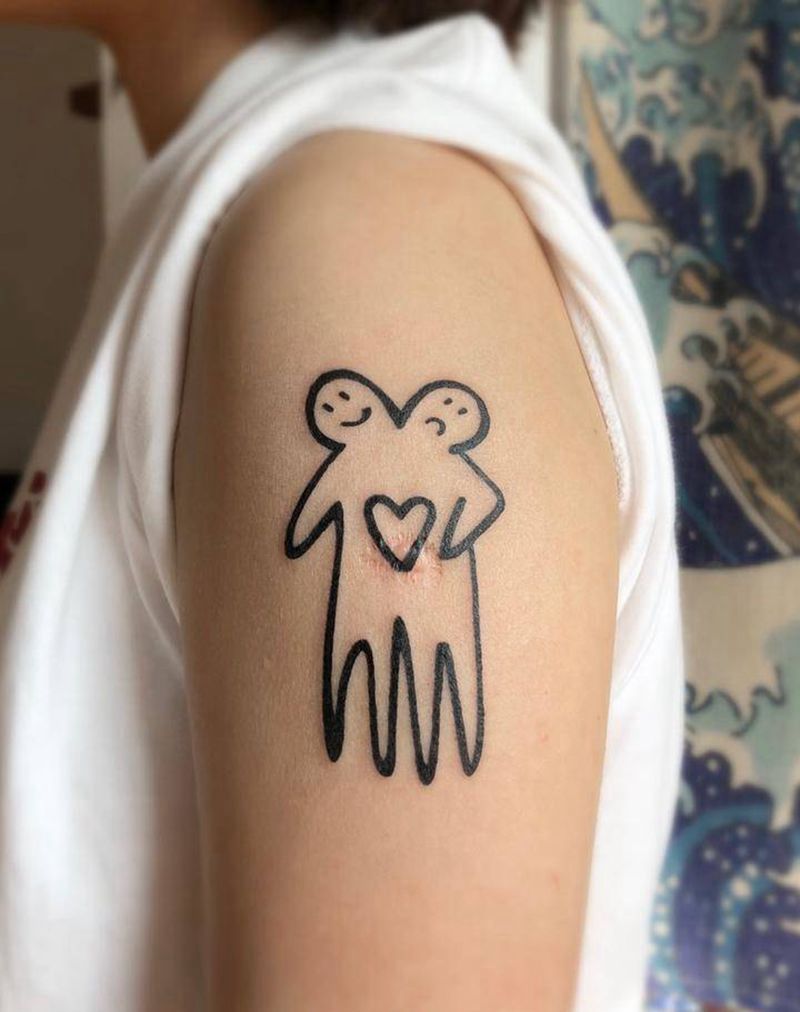 相爱到连体？纹身图片_手臂图腾纹身图案