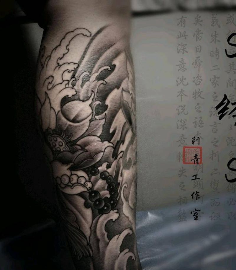 包小腿纹身图片