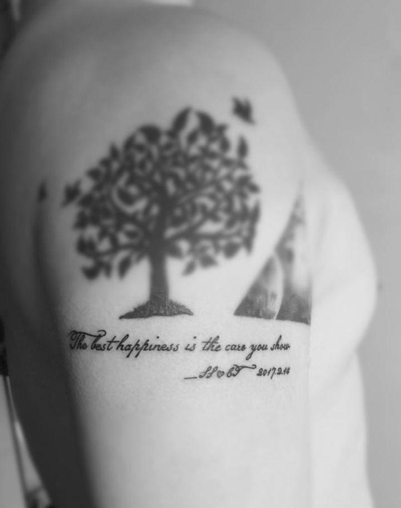 字母纹身图片_成品手臂清新字符图腾纹身图案