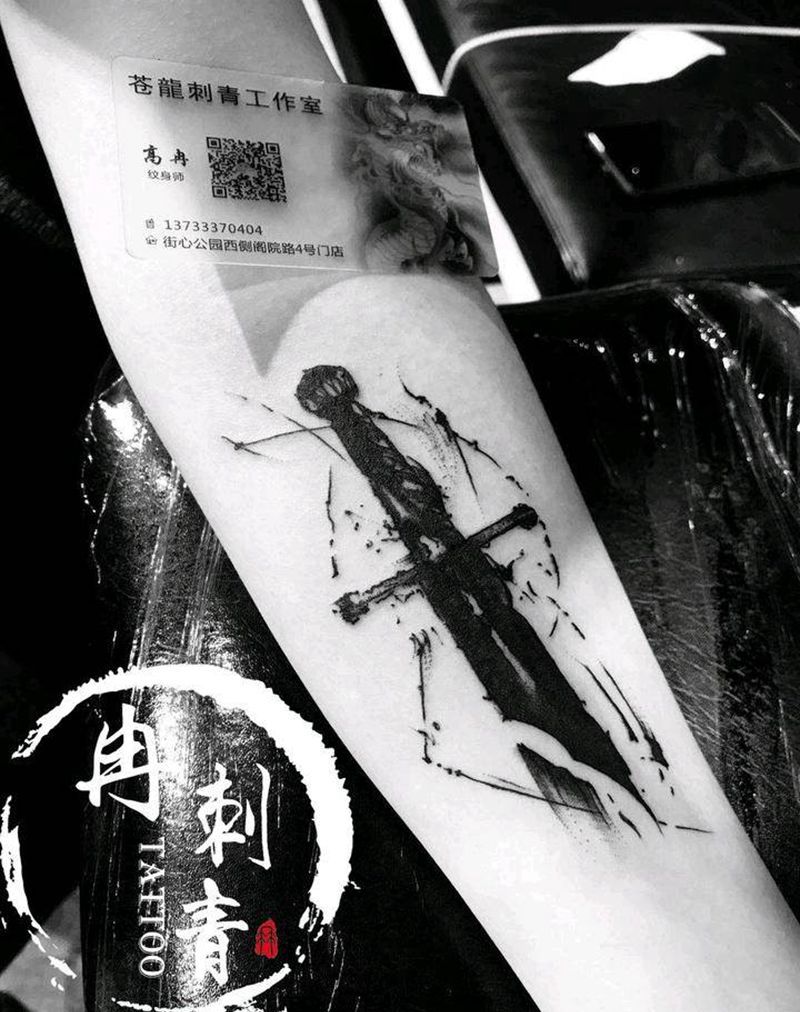 水墨纹身图片_手部纹身图案