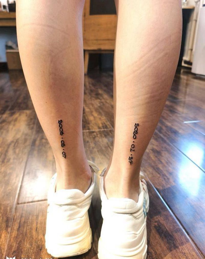 数字纹身图片_腿部脚部图腾纹身图案