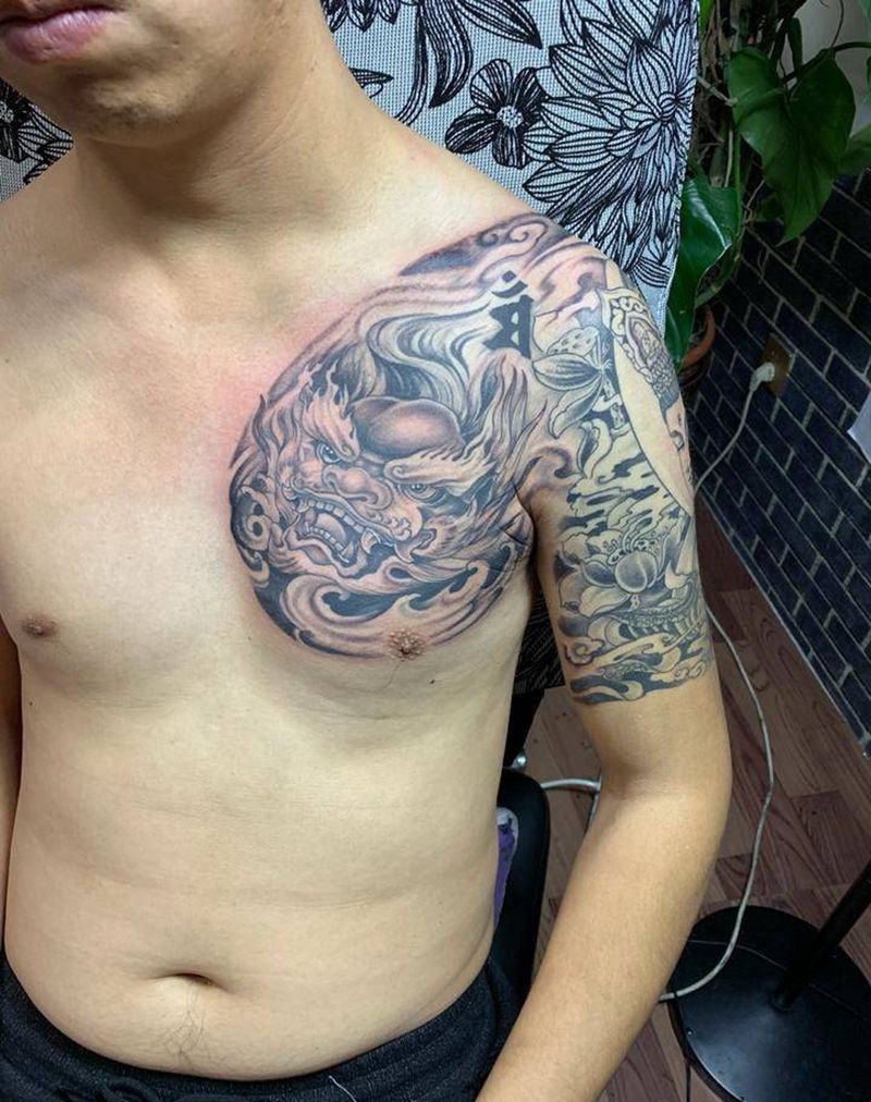 半甲修改加边。纹身图片