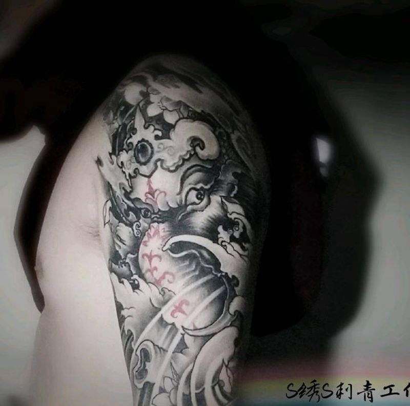 象神，般若纹身图片