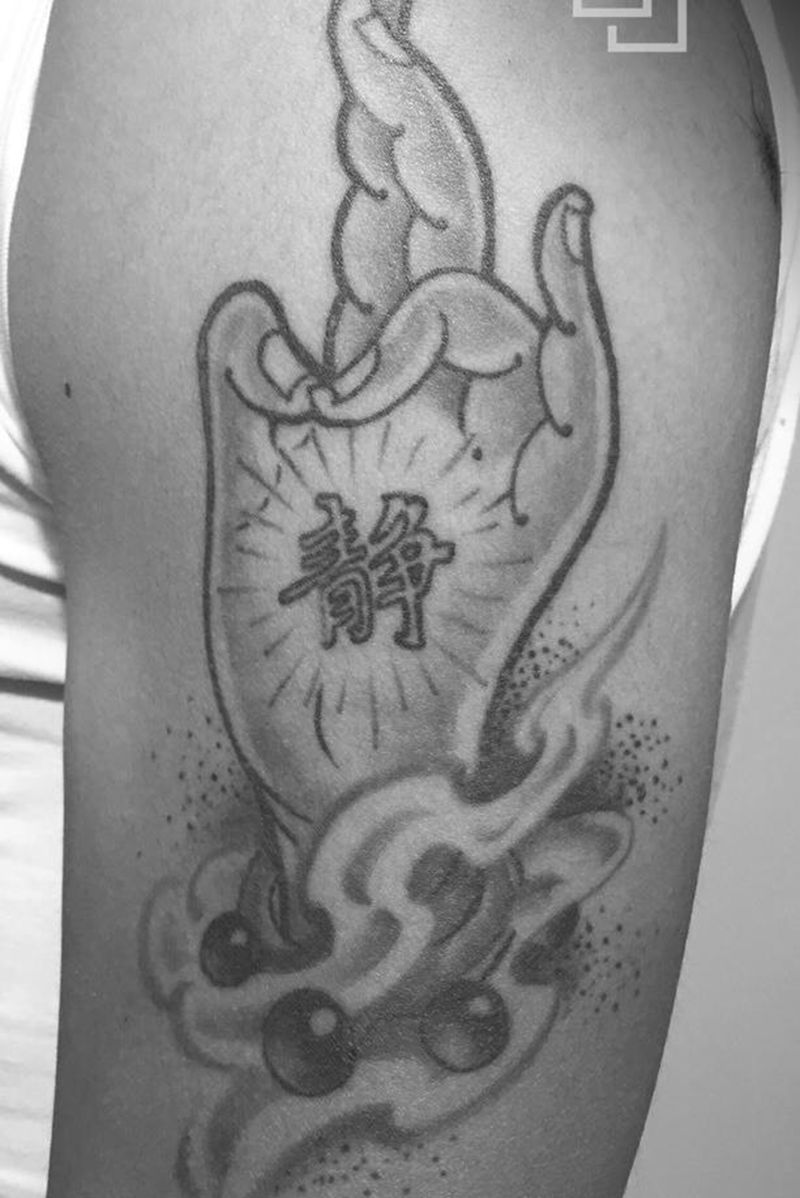 佛手纹身图片_成品手臂传统宗教纹身图案