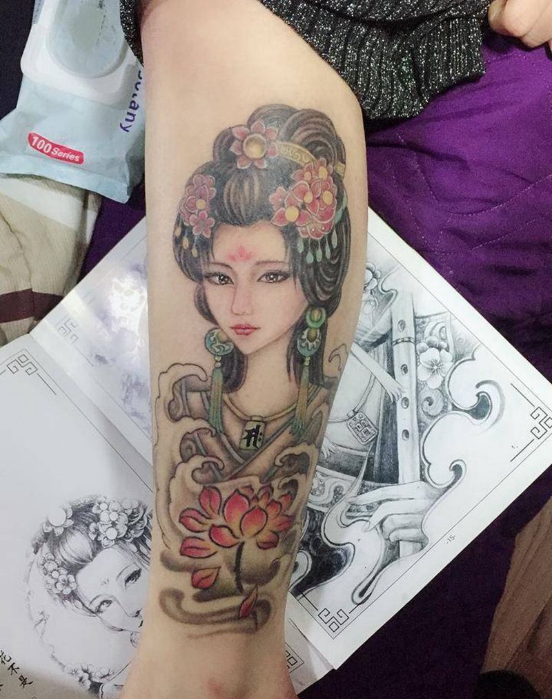 艺伎纹身图片