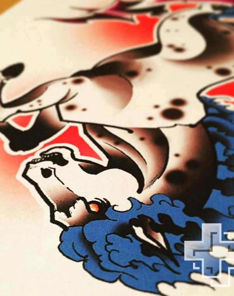 old school 马纹身图片_手稿肩部胸部腰部背部手臂腿部欧美动物原创纹身图案