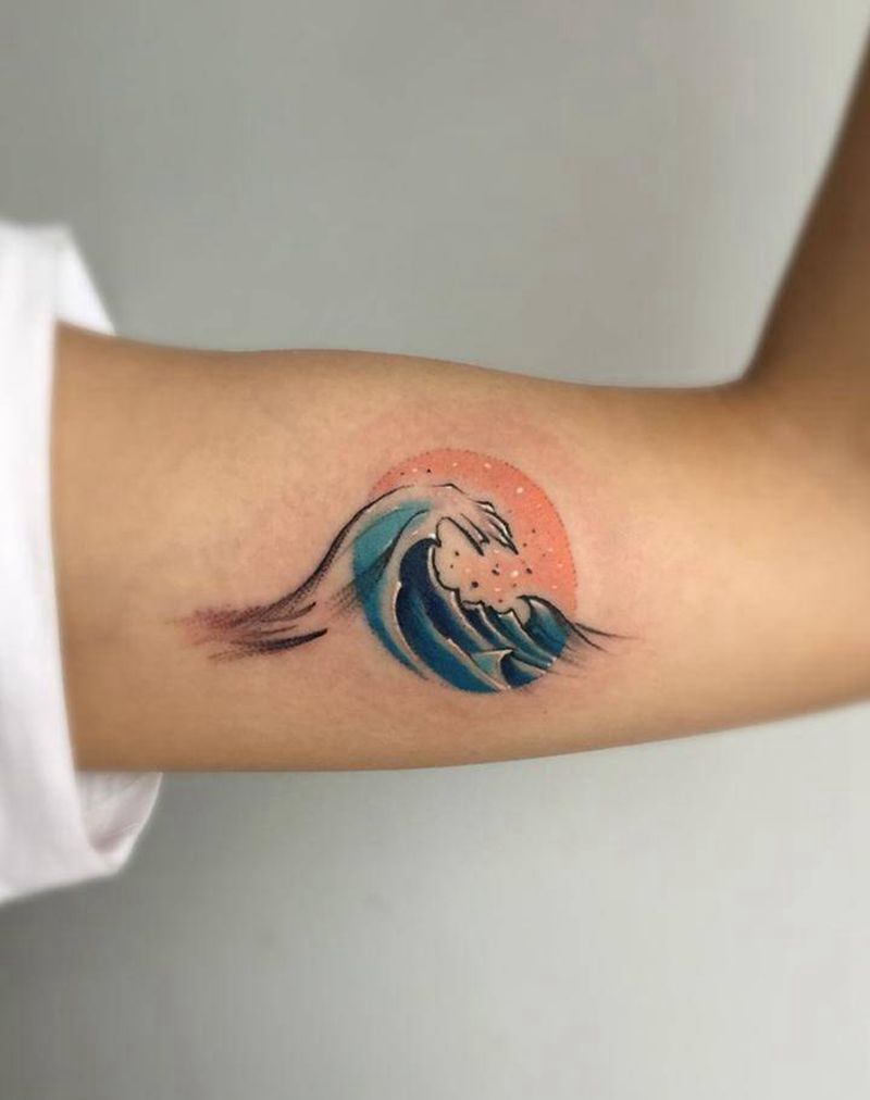 海誓纹身图片_手臂New School纹身图案