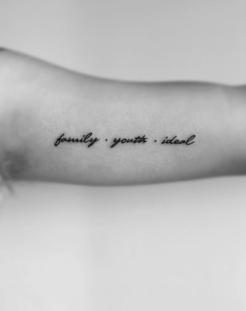 英文纹身图片_成品手臂清新字符图腾纹身图案