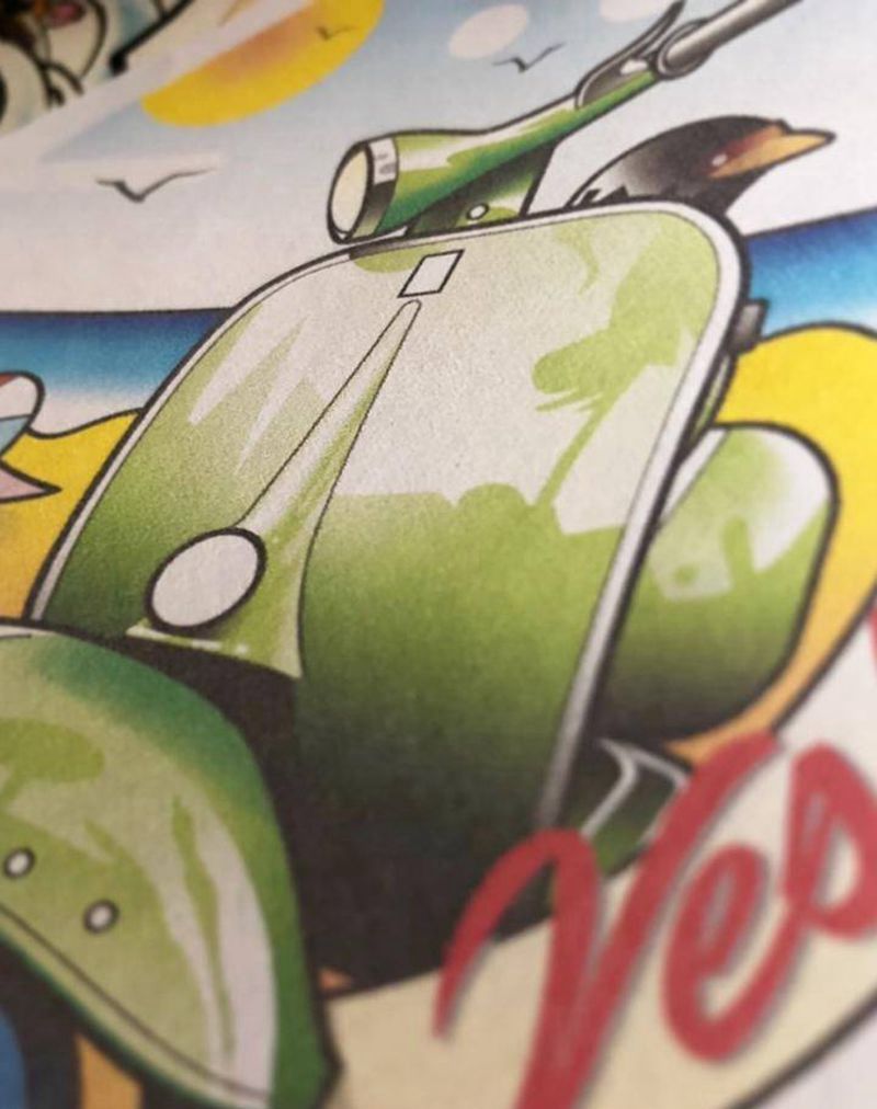 Vespa纹身图片_New School纹身图案