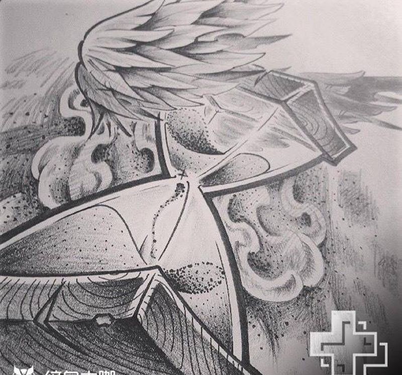 沙漏 情侣款纹身图片_手稿肩部胸部腰部背部手臂腿部欧美静物原创纹身图案