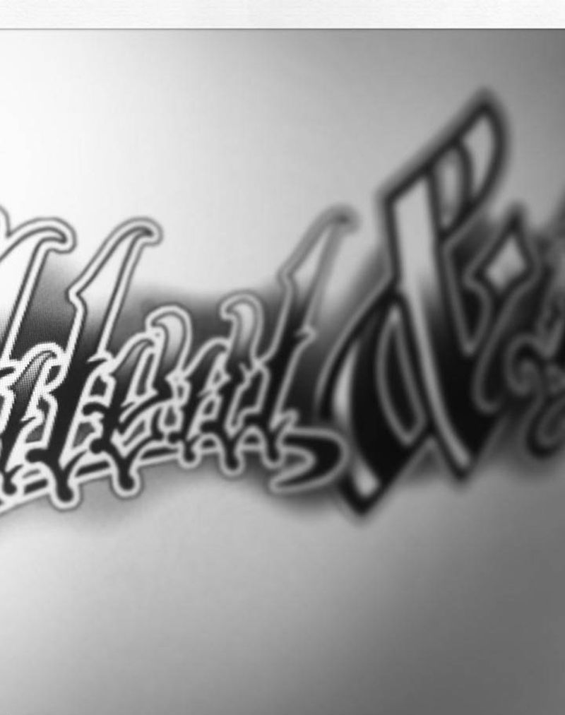 字体设计纹身图片_手稿胸部腰部背部手臂腿部清新字符图腾原创纹身图案