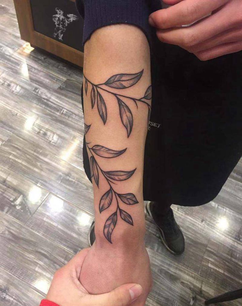 素花风格纹身图片