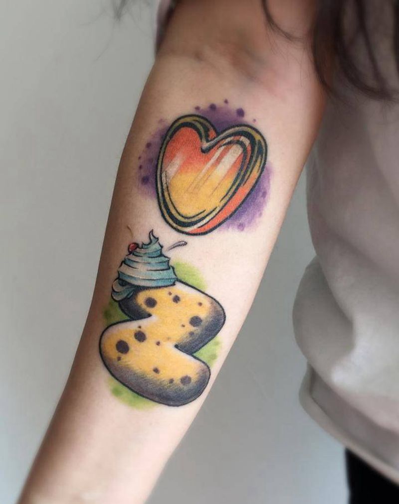 恢复后效果纹身图片_成品手臂腿部欧美清新几何静物图腾原创纹身图案