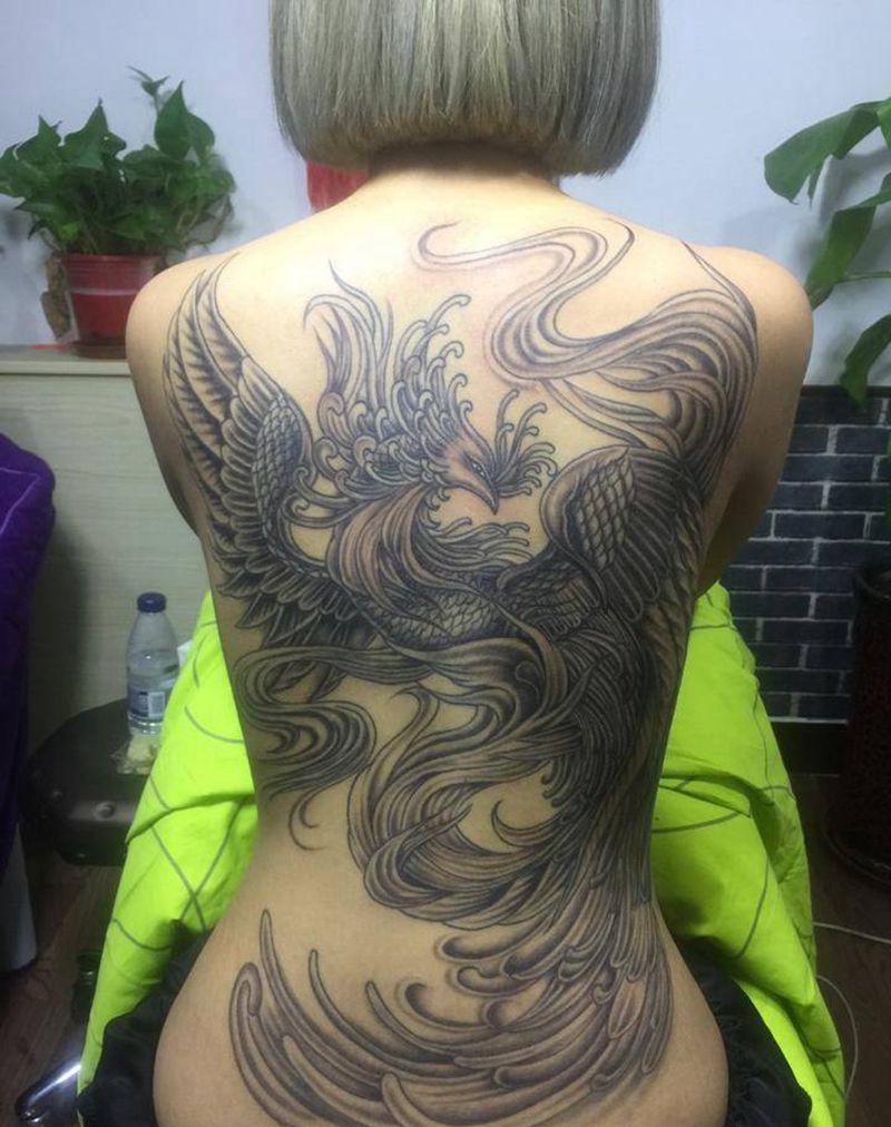 凤凰纹身图片_成品3800纹身图案