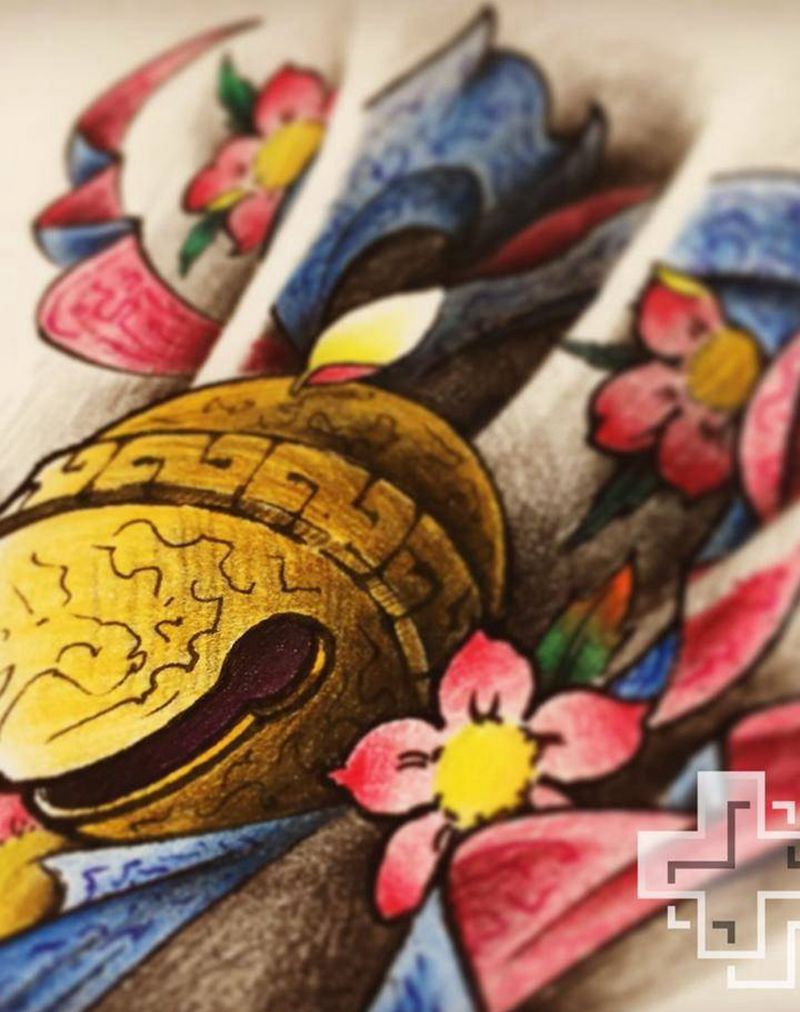 铃铛纹身图片_手稿肩部胸部腰部背部手臂腿部传统静物原创纹身图案