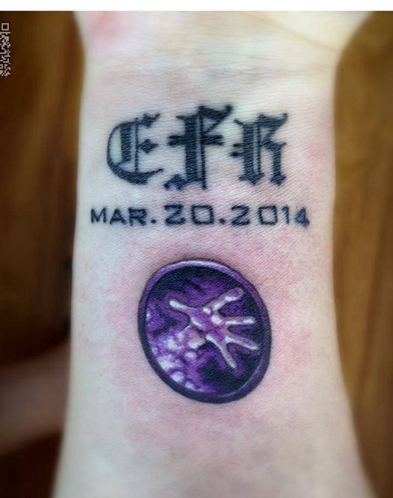 字母与术士之手纹身图片_成品手臂清新欧美字符人物纹身图案